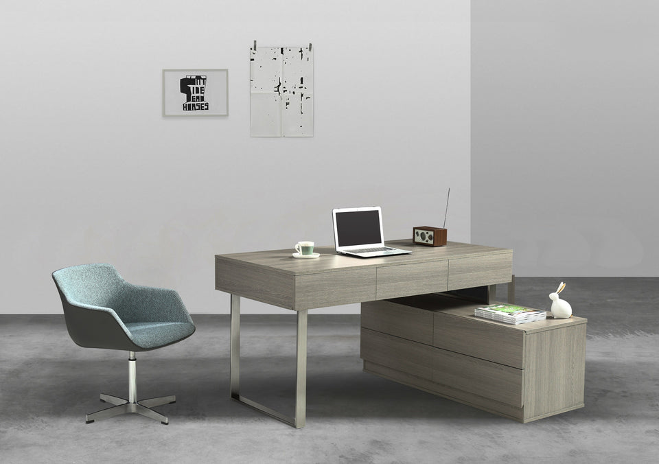 KD12 Modern Office Desk in Matte Grey