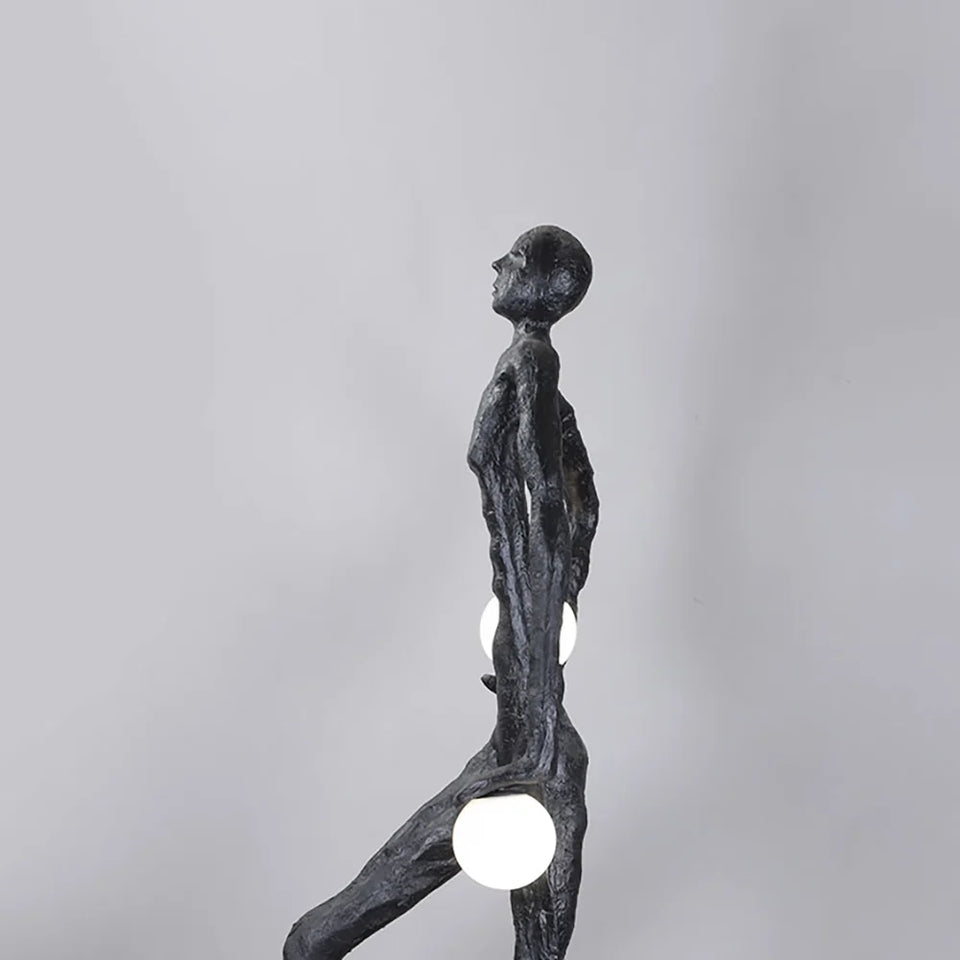 Kicking Ball Sculpture Character Floor Lamp
