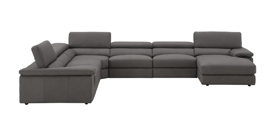 Kobe Premium Leather Sectional in Truffle