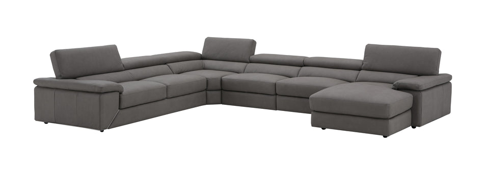 Kobe Premium Leather Sectional in Truffle