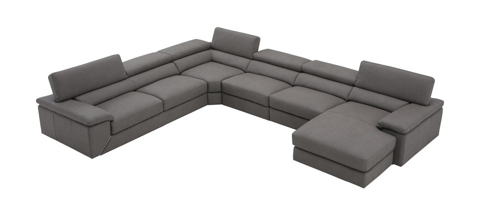 Kobe Premium Leather Sectional in Truffle
