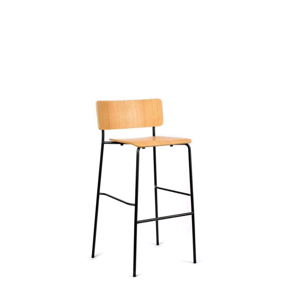 Mia Bar Stool With Metal Base