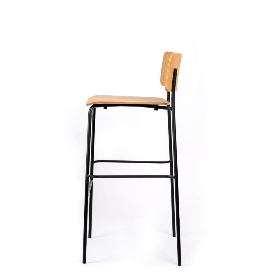 Mia Bar Stool With Metal Base