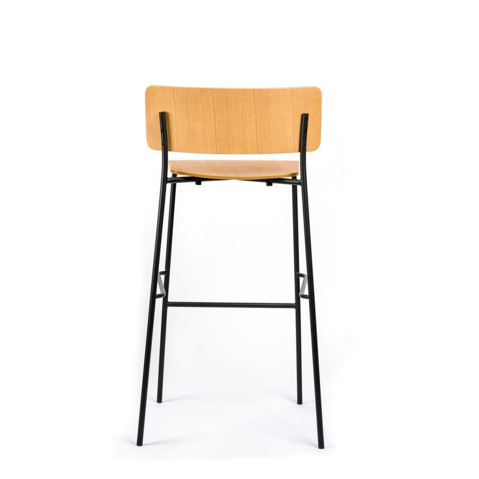 Mia Bar Stool With Metal Base
