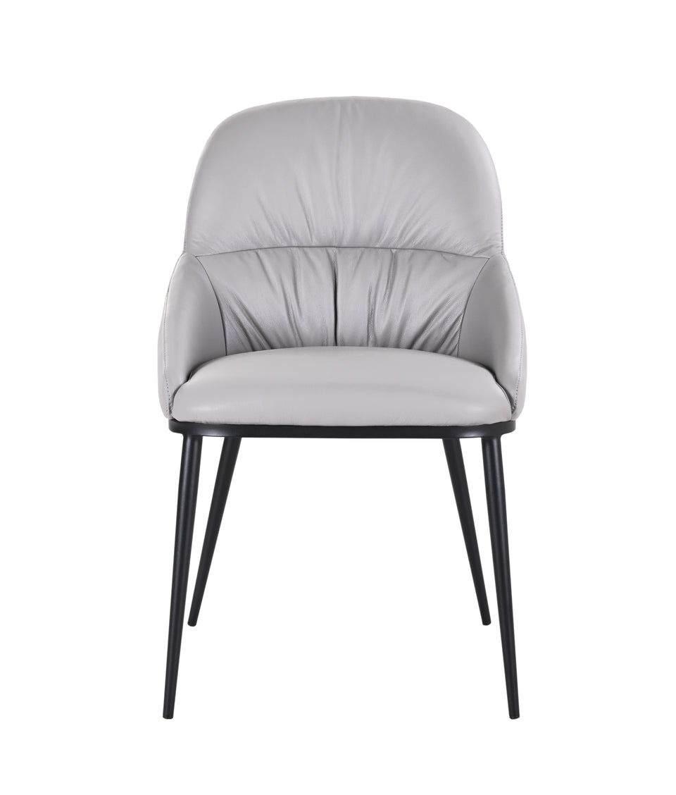 Kora Leather Chair in Pewter 804