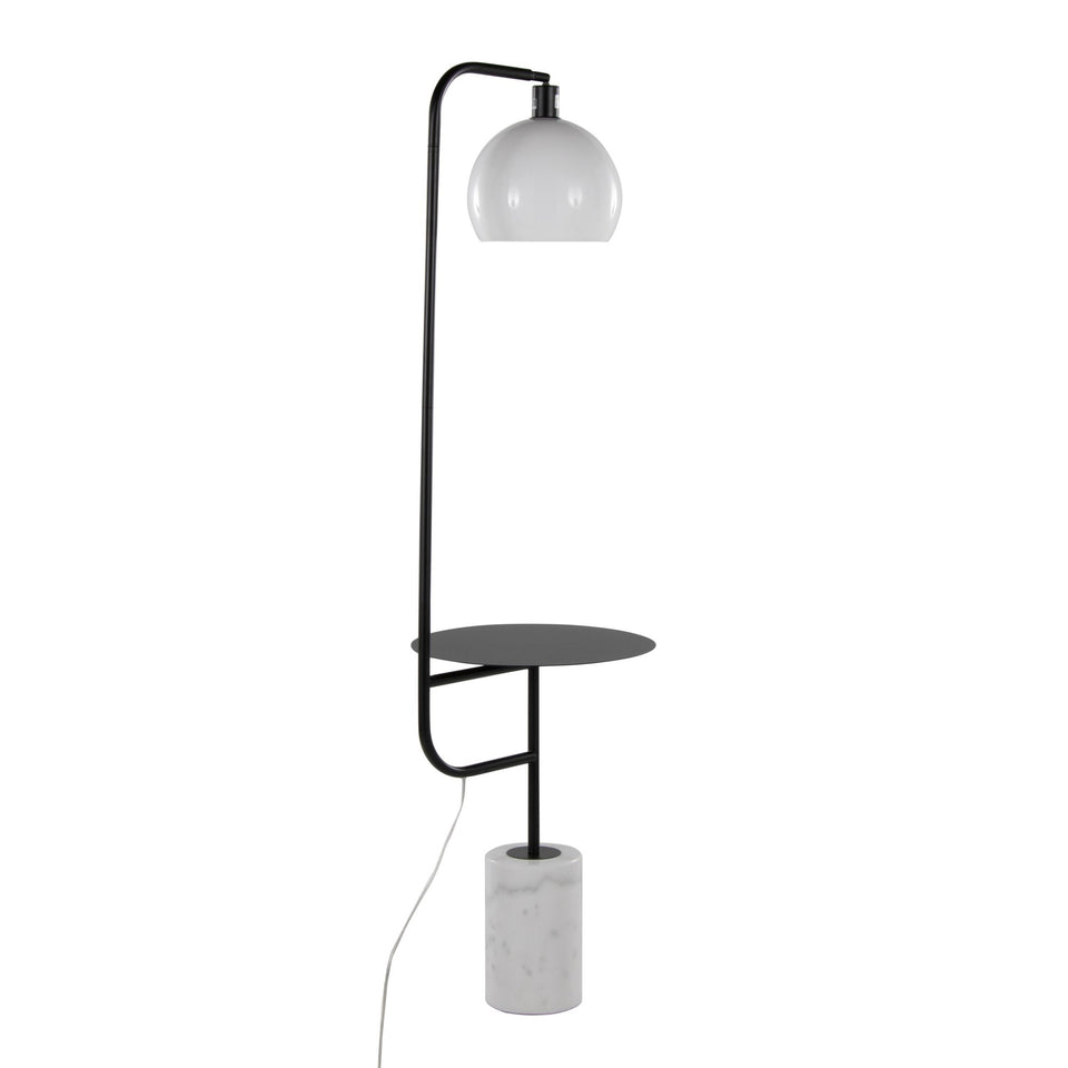 Symbol 66" Metal Floor Lamp with Side Table