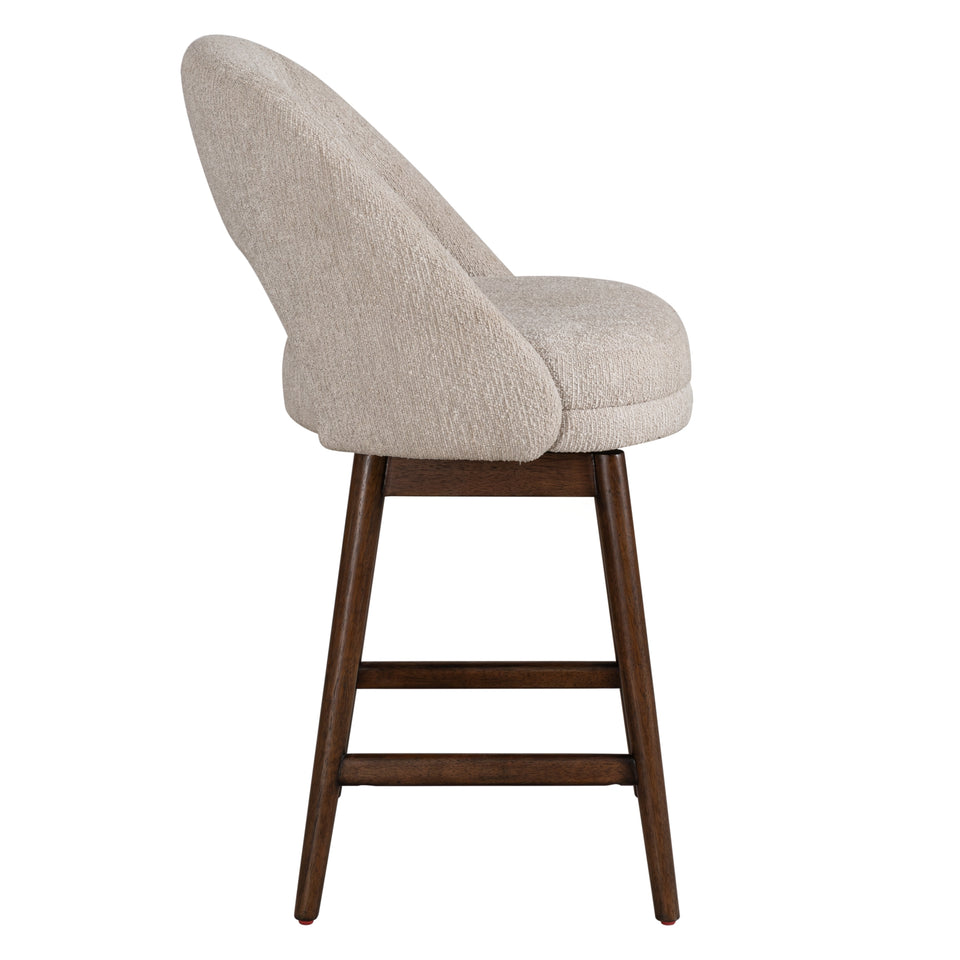 Adrian Brown Upholstered Swivel Barstool - Set of 2