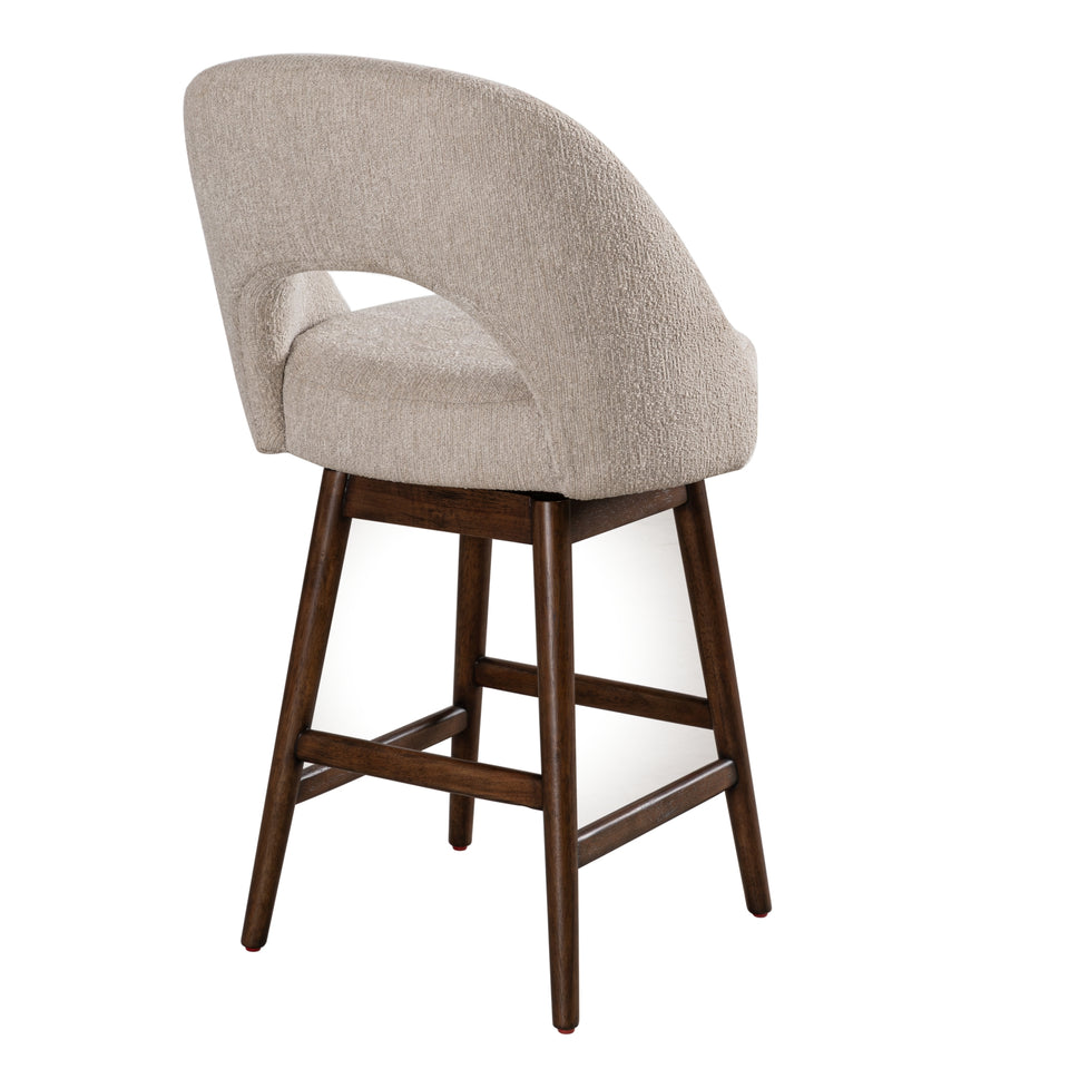 Adrian Brown Upholstered Swivel Barstool - Set of 4