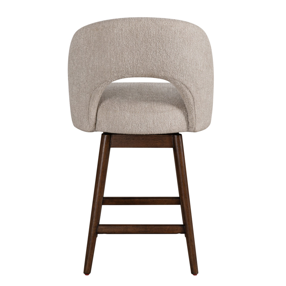 Adrian Brown Upholstered Swivel Barstool - Set of 3