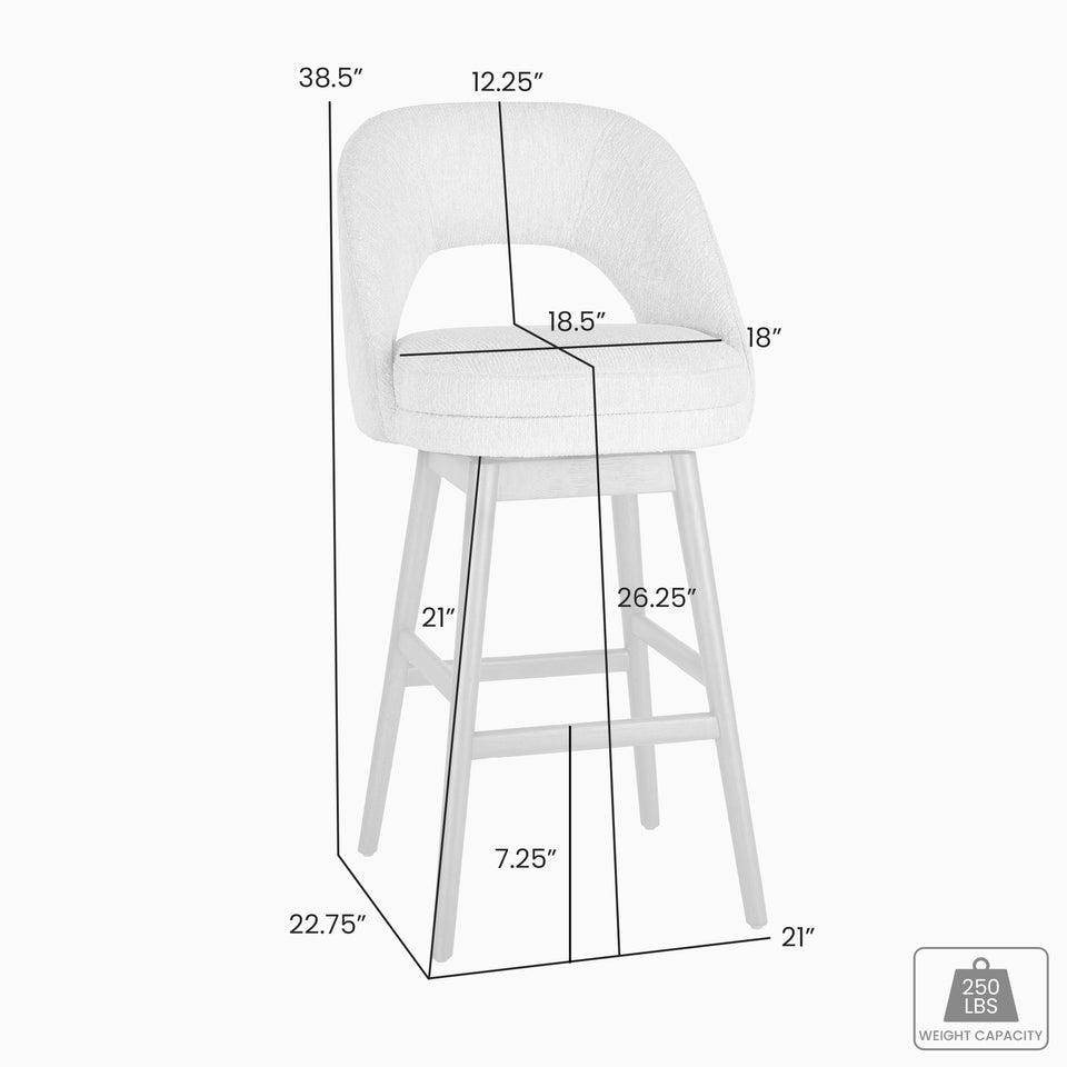 Adrian Brown Upholstered Swivel Barstool - Set of 3