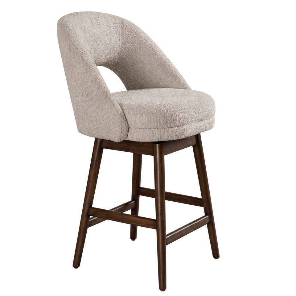 Adrian Brown Upholstered Swivel Barstool - Set of 4