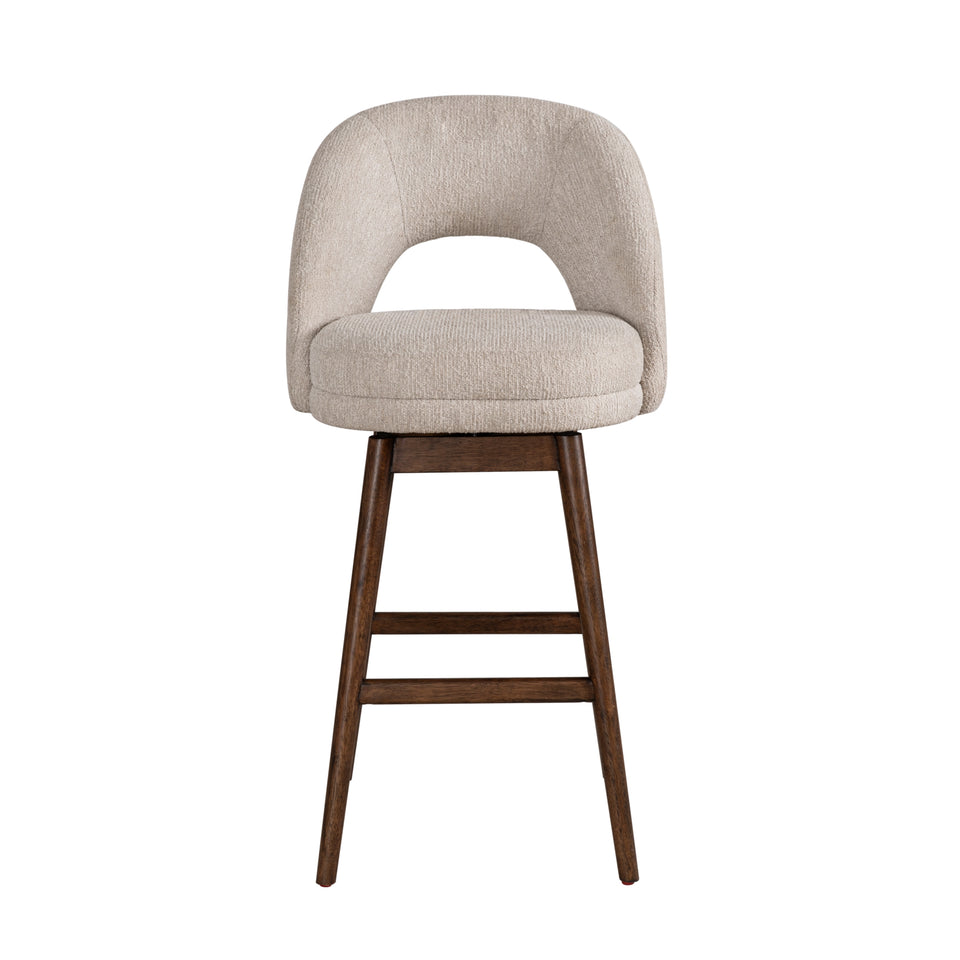 Adrian Brown Upholstered Swivel Barstool - Set of 4
