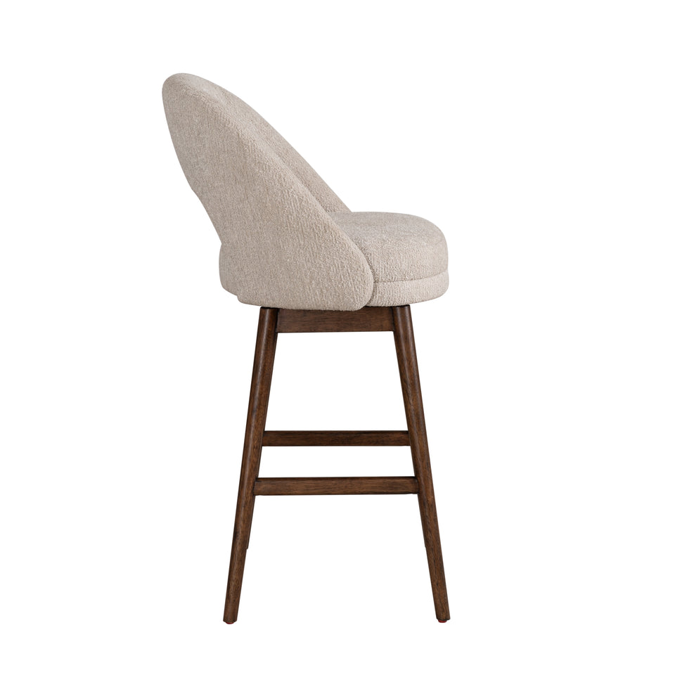 Adrian Brown Upholstered Swivel Barstool - Set of 2