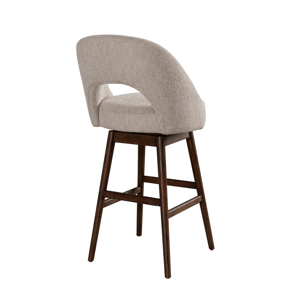 Adrian Brown Upholstered Swivel Barstool - Set of 2