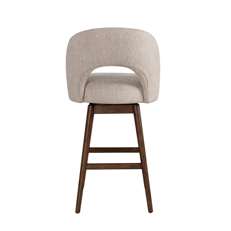 Adrian Brown Upholstered Swivel Barstool - Set of 3