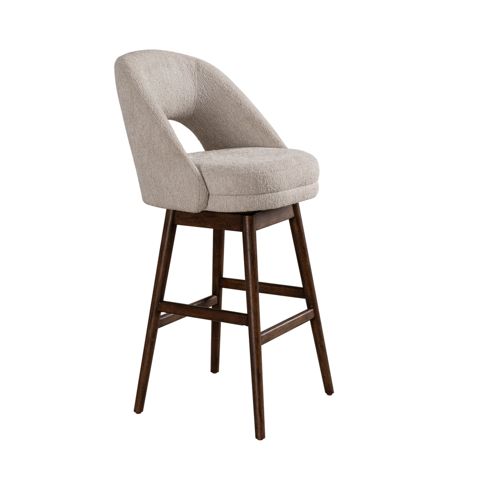 Adrian Brown Upholstered Swivel Barstool - Set of 2