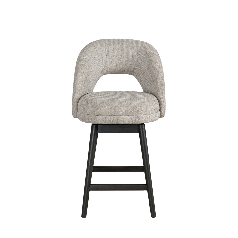 Adrian Gray Upholstered Swivel Barstool - Set of 4