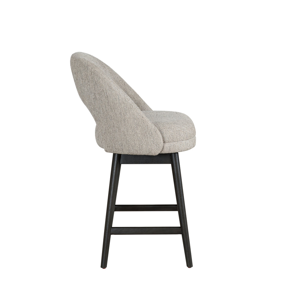 Adrian Gray Upholstered Swivel Barstool - Set of 3