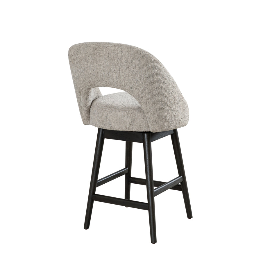 Adrian Gray Upholstered Swivel Barstool - Set of 2