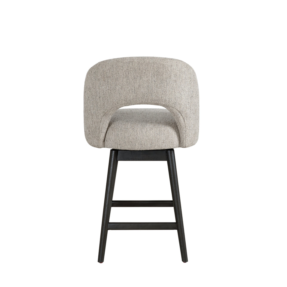 Adrian Gray Upholstered Swivel Barstool - Set of 2