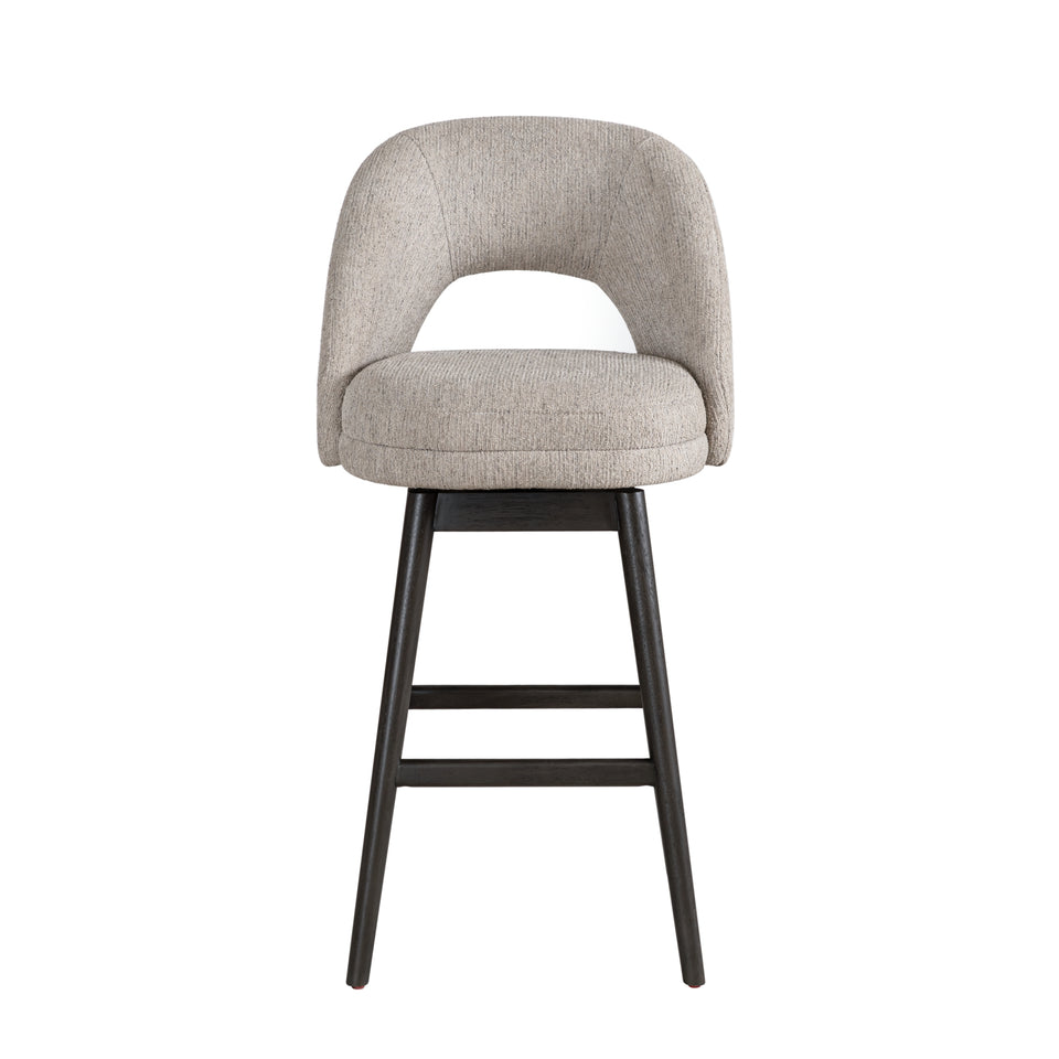 Adrian Gray Upholstered Swivel Barstool - Set of 3