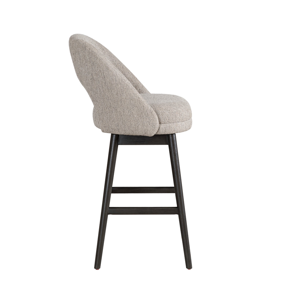 Adrian Gray Upholstered Swivel Barstool - Set of 4