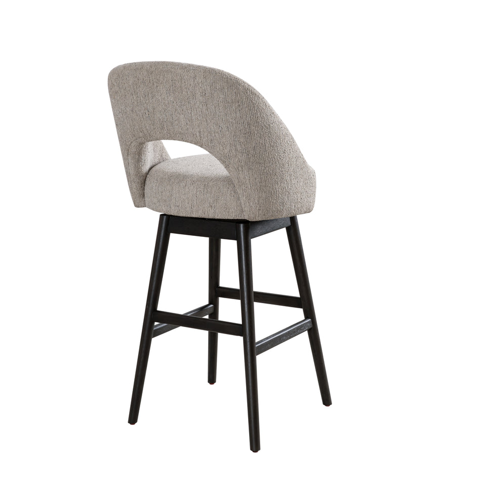 Adrian Gray Upholstered Swivel Barstool - Set of 4