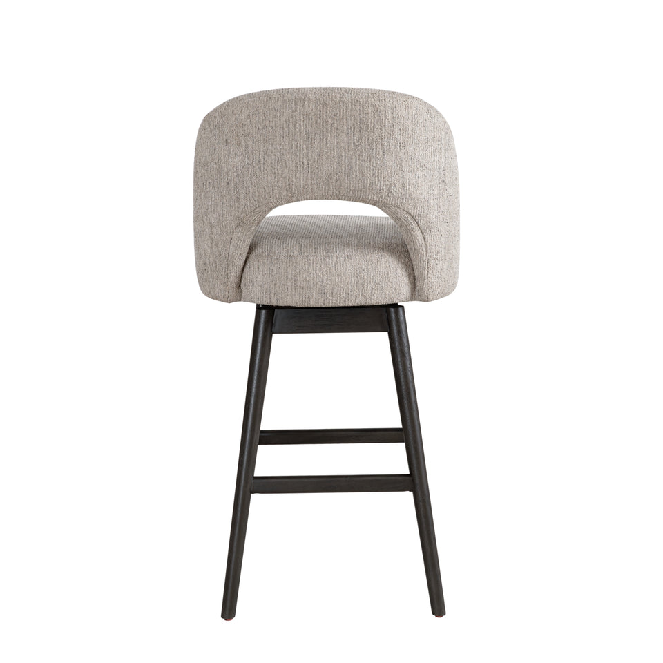 Adrian Gray Upholstered Swivel Barstool - Set of 2