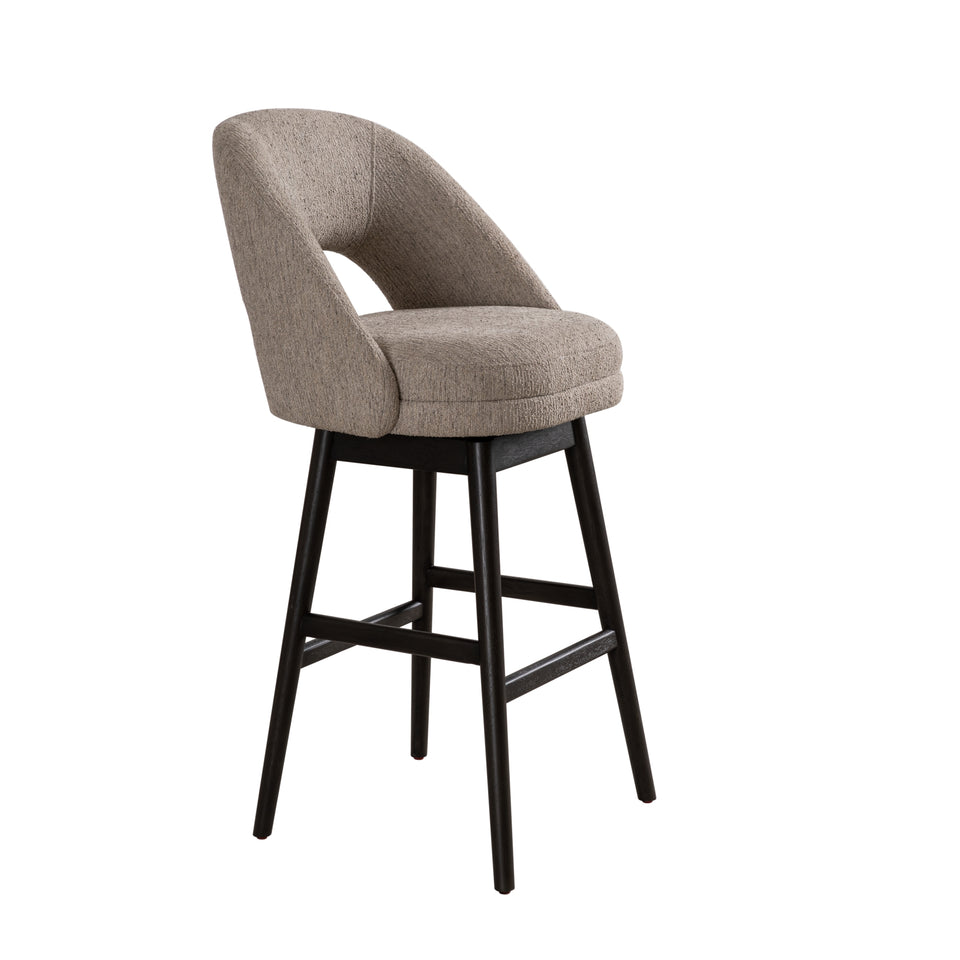 Adrian Gray Upholstered Swivel Barstool - Set of 2