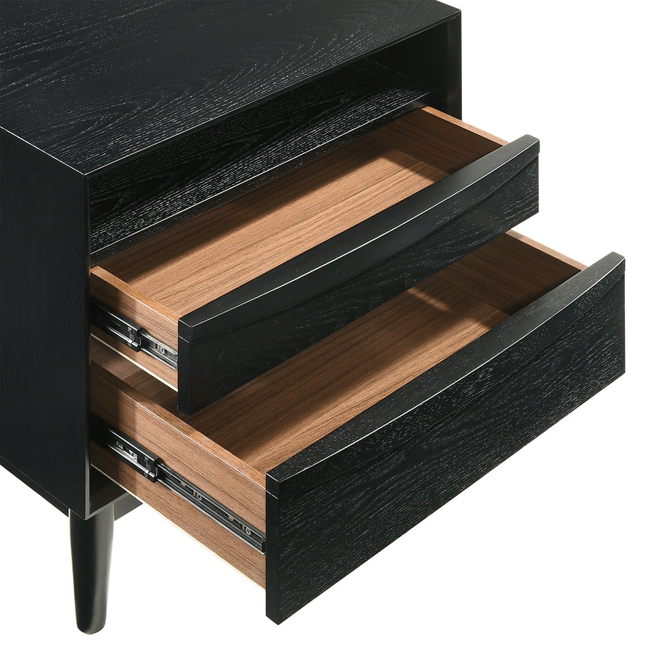 Artemio 2 Drawer Wood Nightstand with Shelf