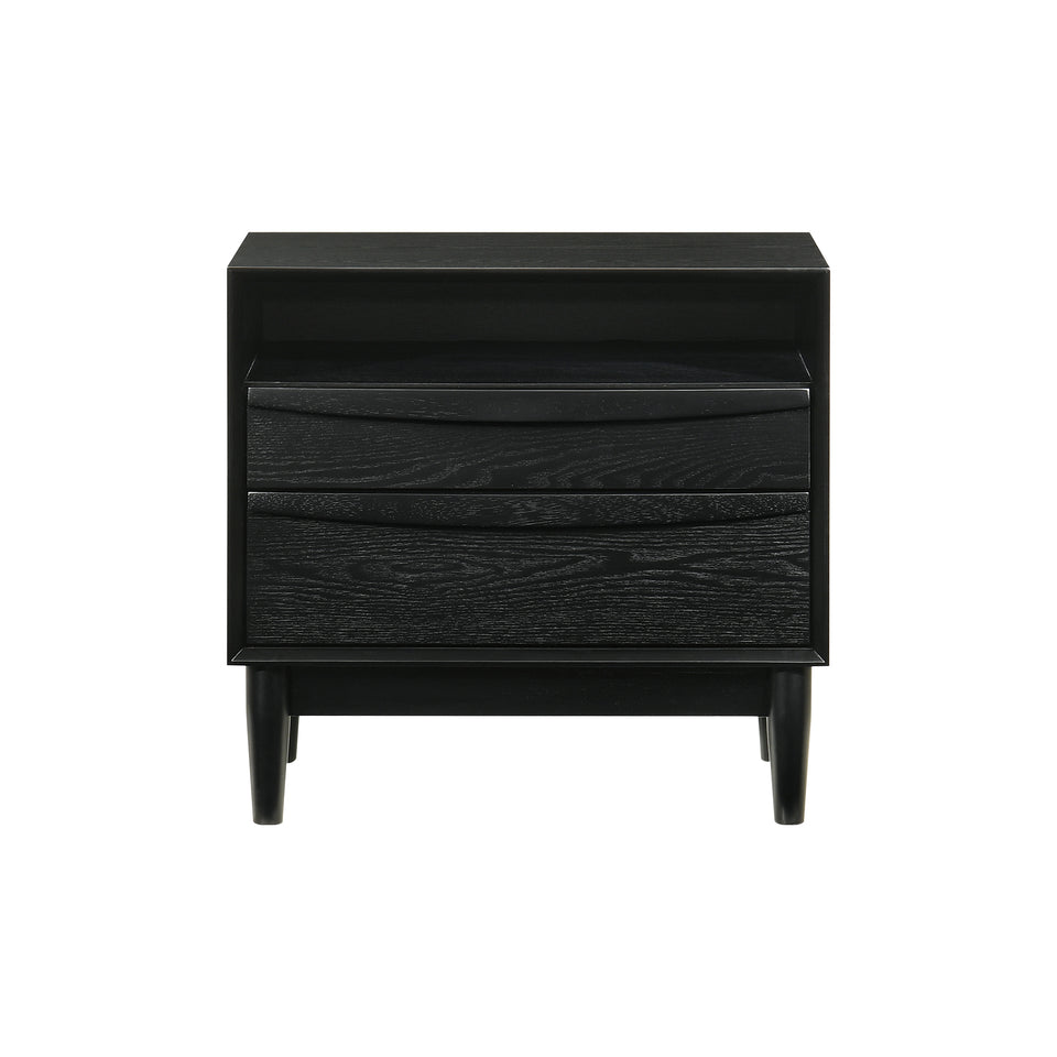 Artemio 2 Drawer Wood Nightstand with Shelf