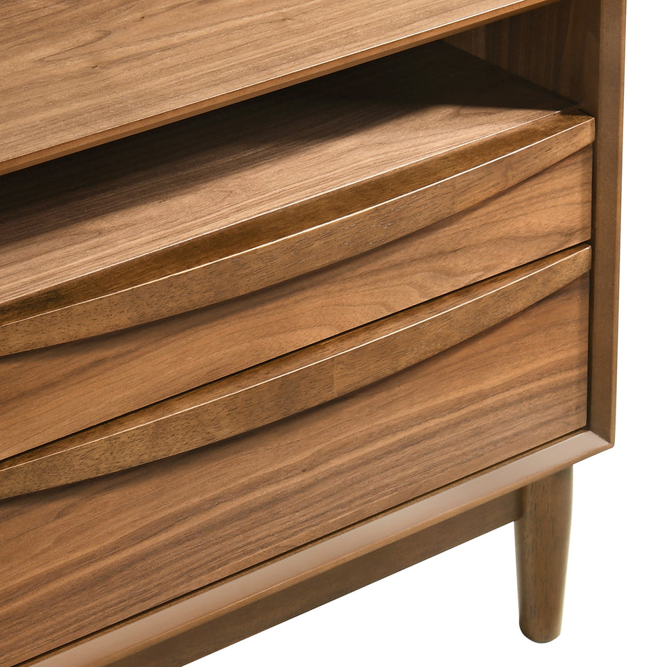 Artemio 2 Drawer Wood Nightstand with Shelf