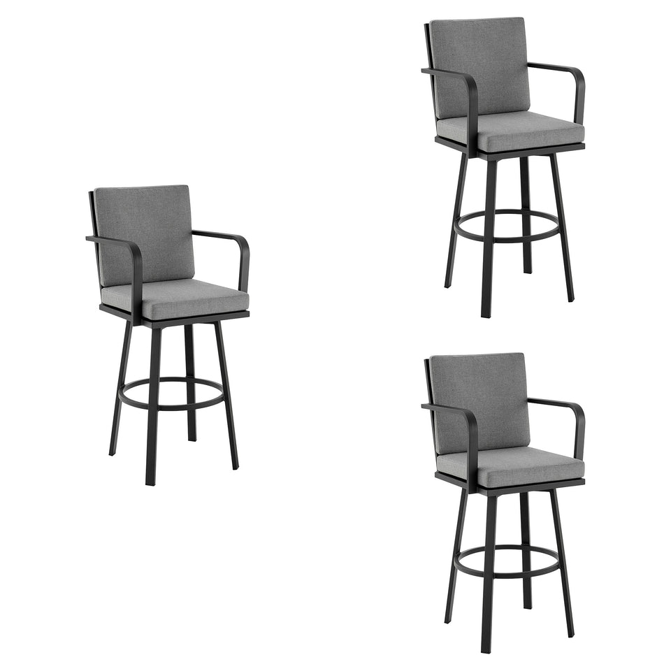 Arnauld Outdoor Swivel Bar Stool - Set of 3