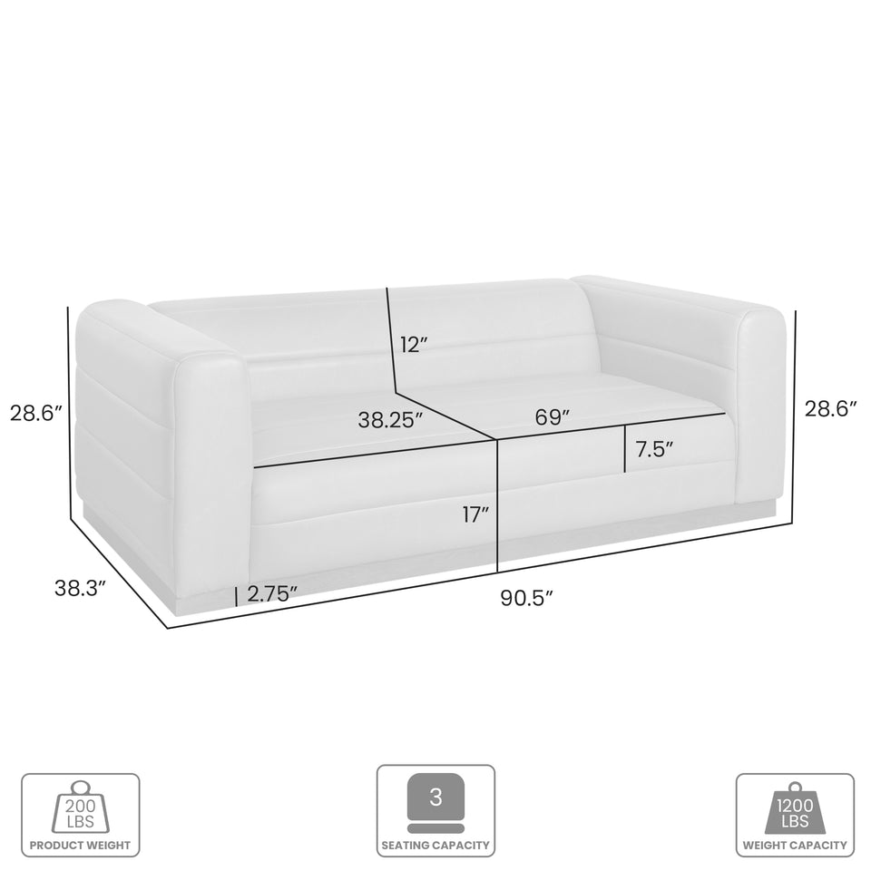 Brea 90.5 in. 3-Seater Sofa