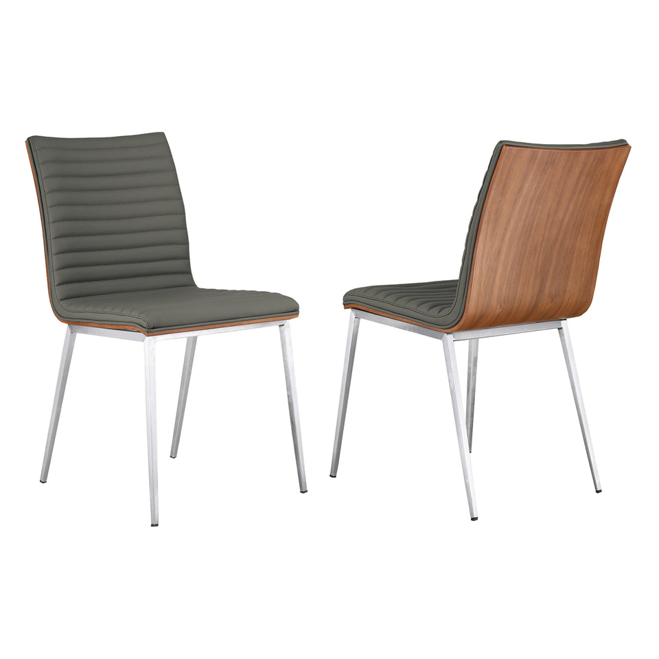 Café Brushed Stainless Steel Dining Chair - Set of 2