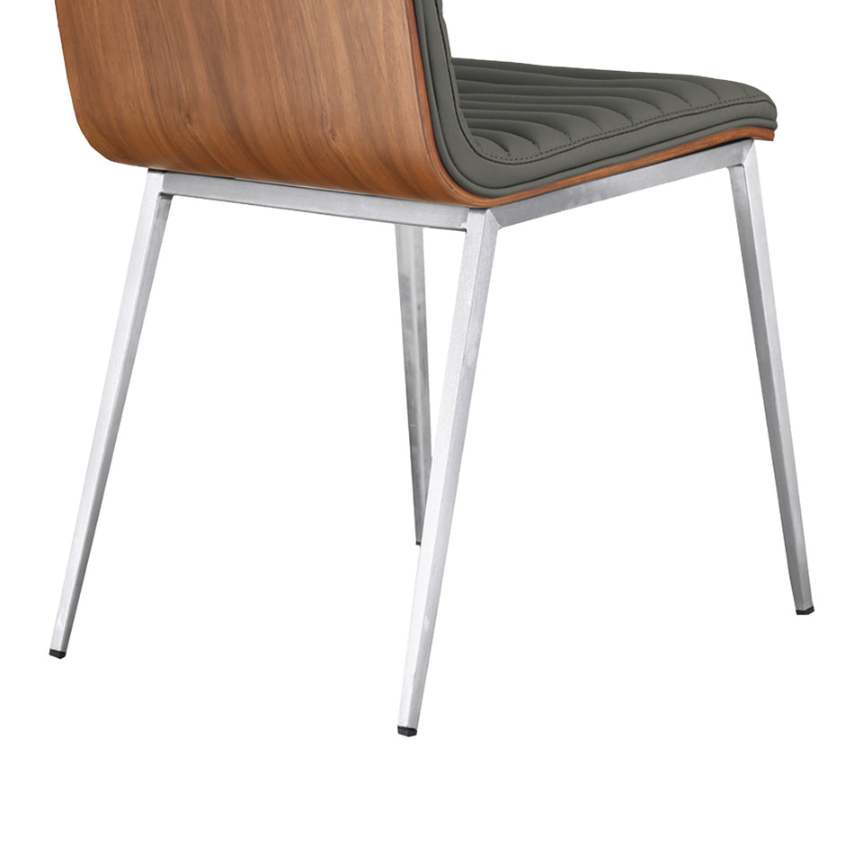 Café Brushed Stainless Steel Dining Chair - Set of 2