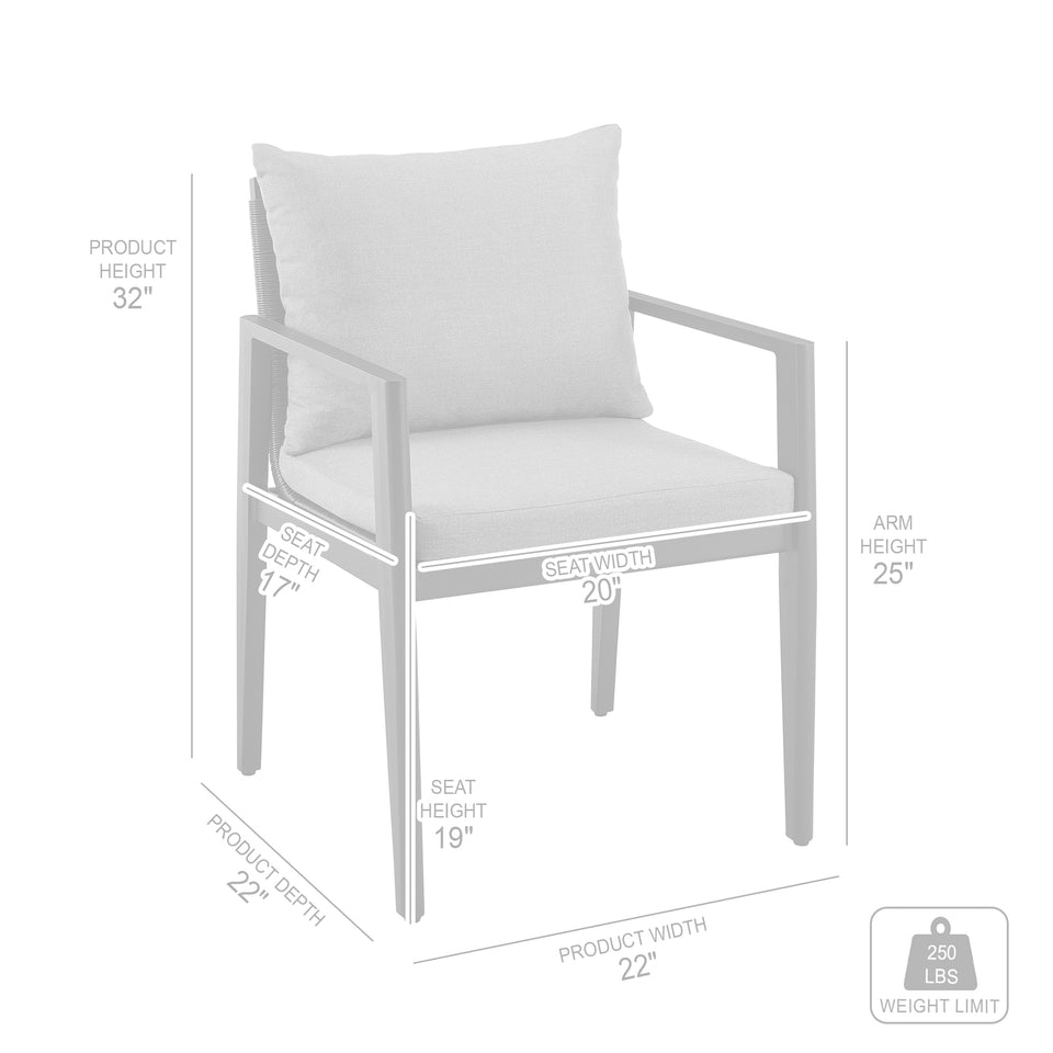 Cayman Outdoor Dining Chairs with Arms - Set of 2