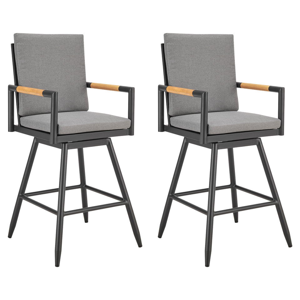 Crown Outdoor Swivel Bar Stool - Set of 2