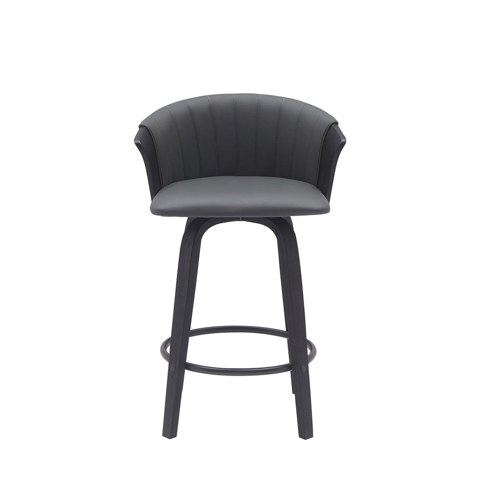 Diana Swivel Black Wood Counter Stool