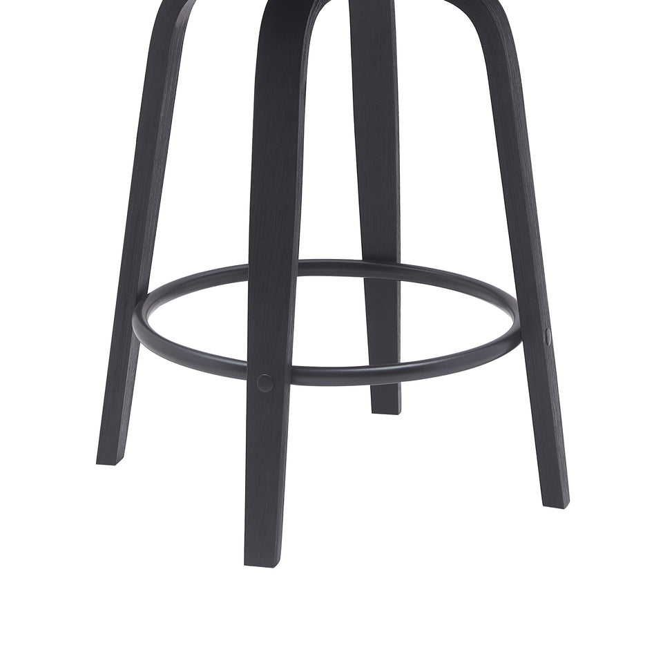 Diana Swivel Black Wood Counter Stool