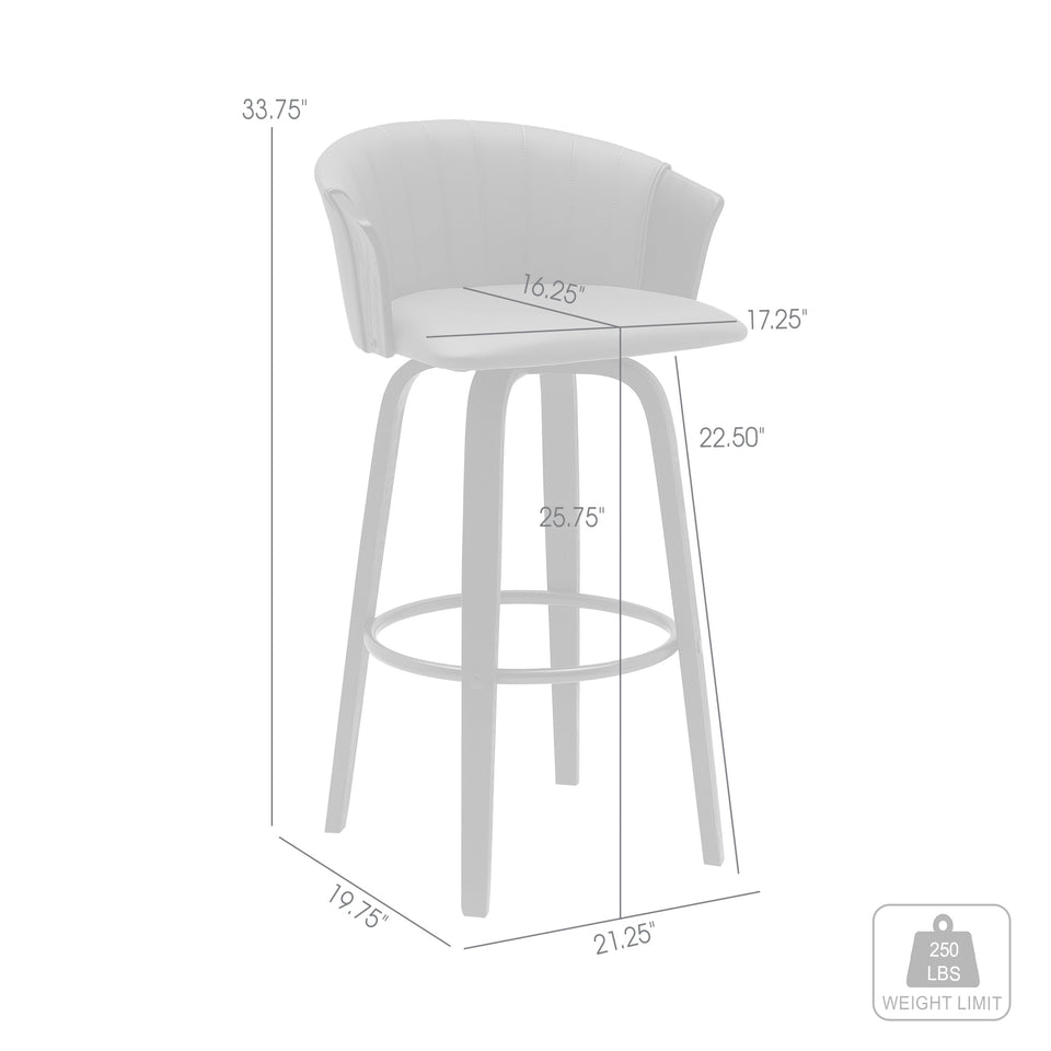 Diana Swivel Black Wood Counter Stool