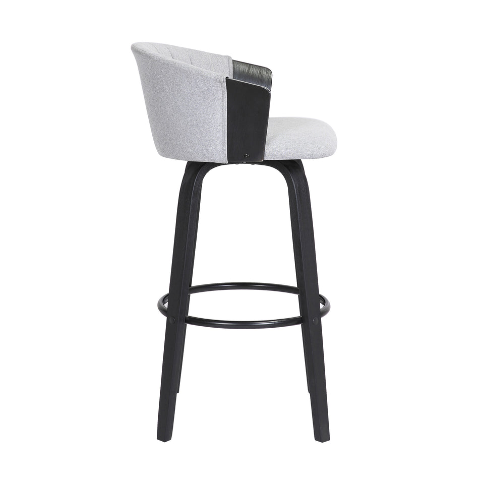 Diana Swivel Black Wood Counter Stool
