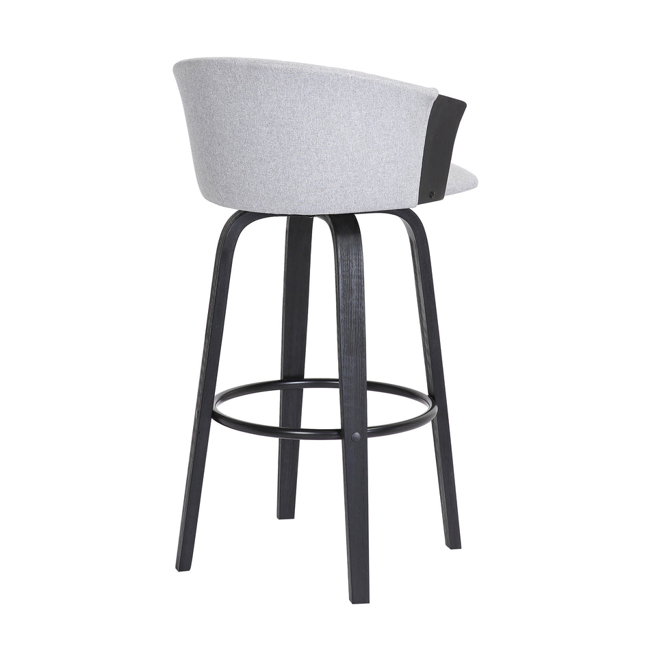 Diana Swivel Black Wood Counter Stool