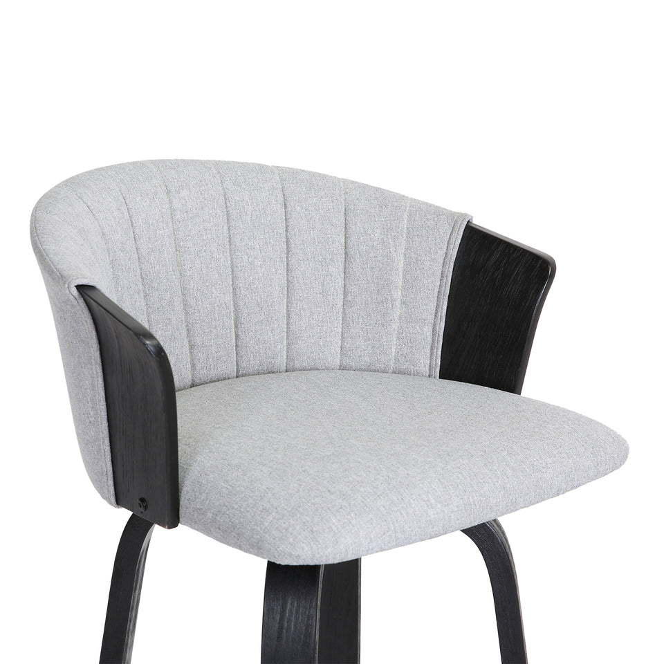 Diana Swivel Black Wood Counter Stool