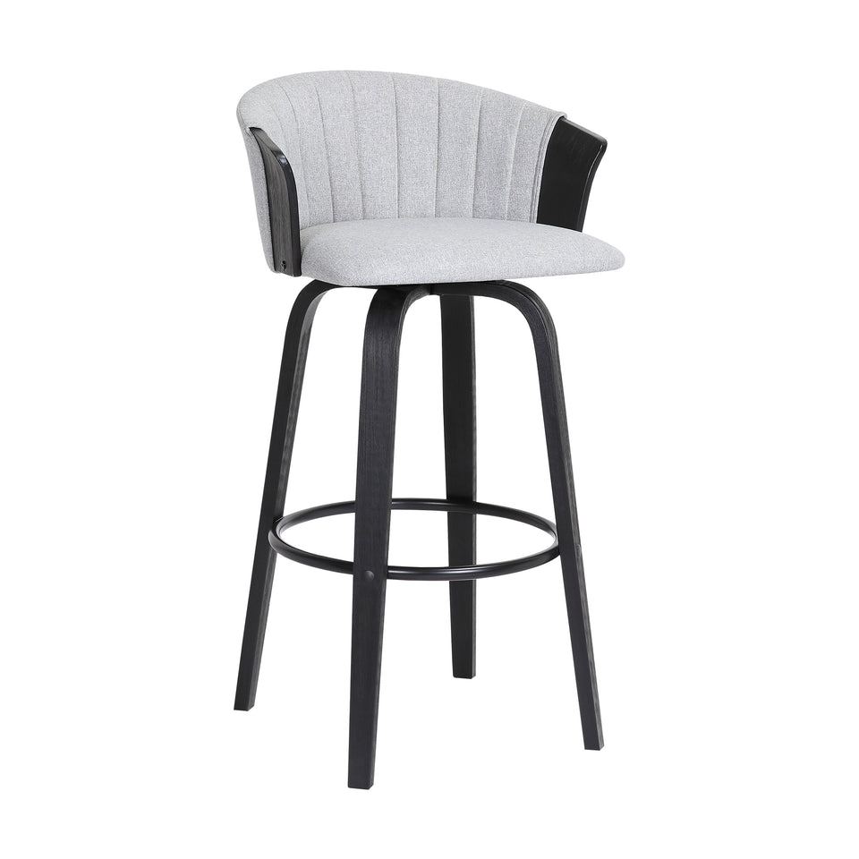 Diana Swivel Black Wood Counter Stool