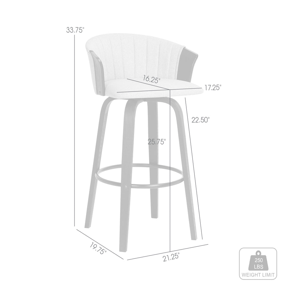 Diana Swivel Black Wood Counter Stool