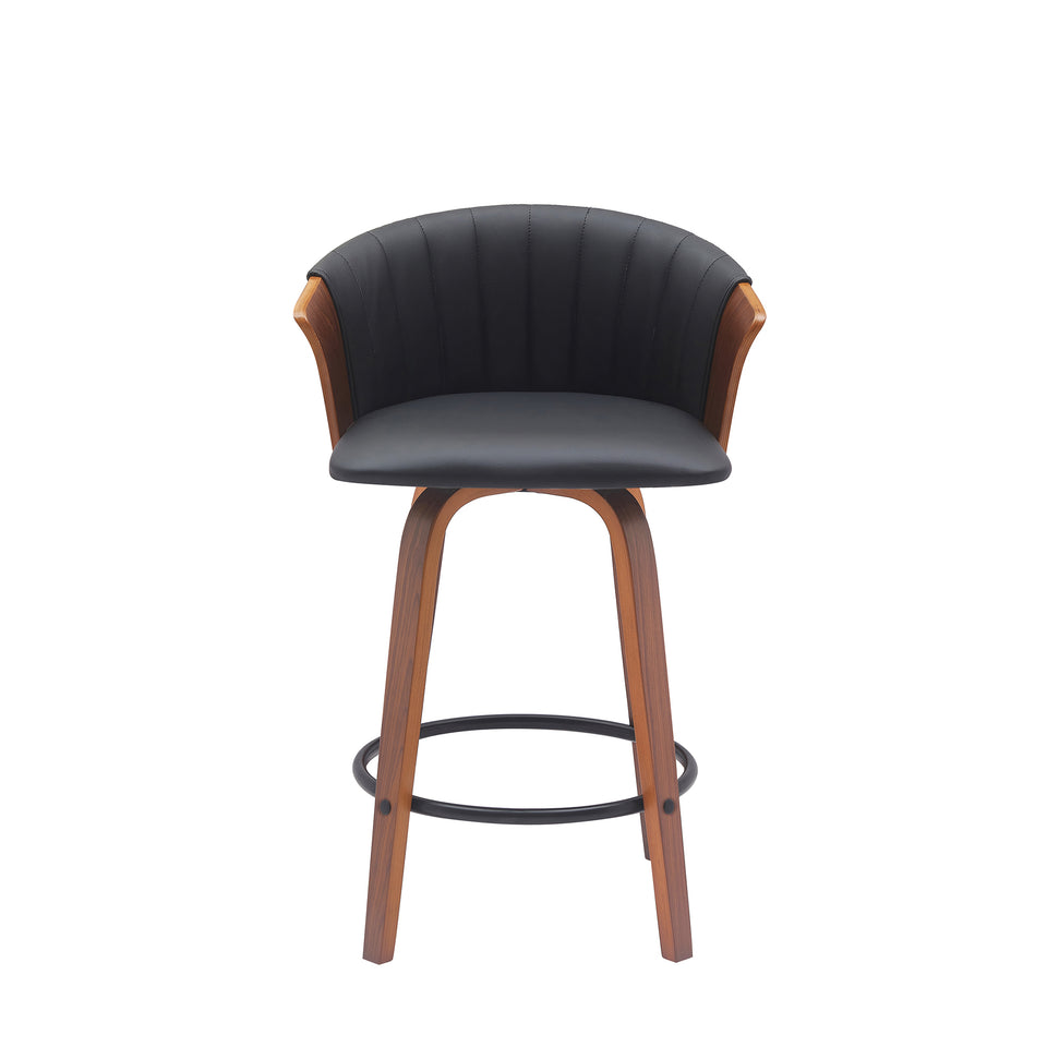 Diana Swivel Walnut Wood Counter Stool