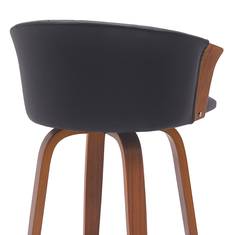 Diana Swivel Walnut Wood Counter Stool