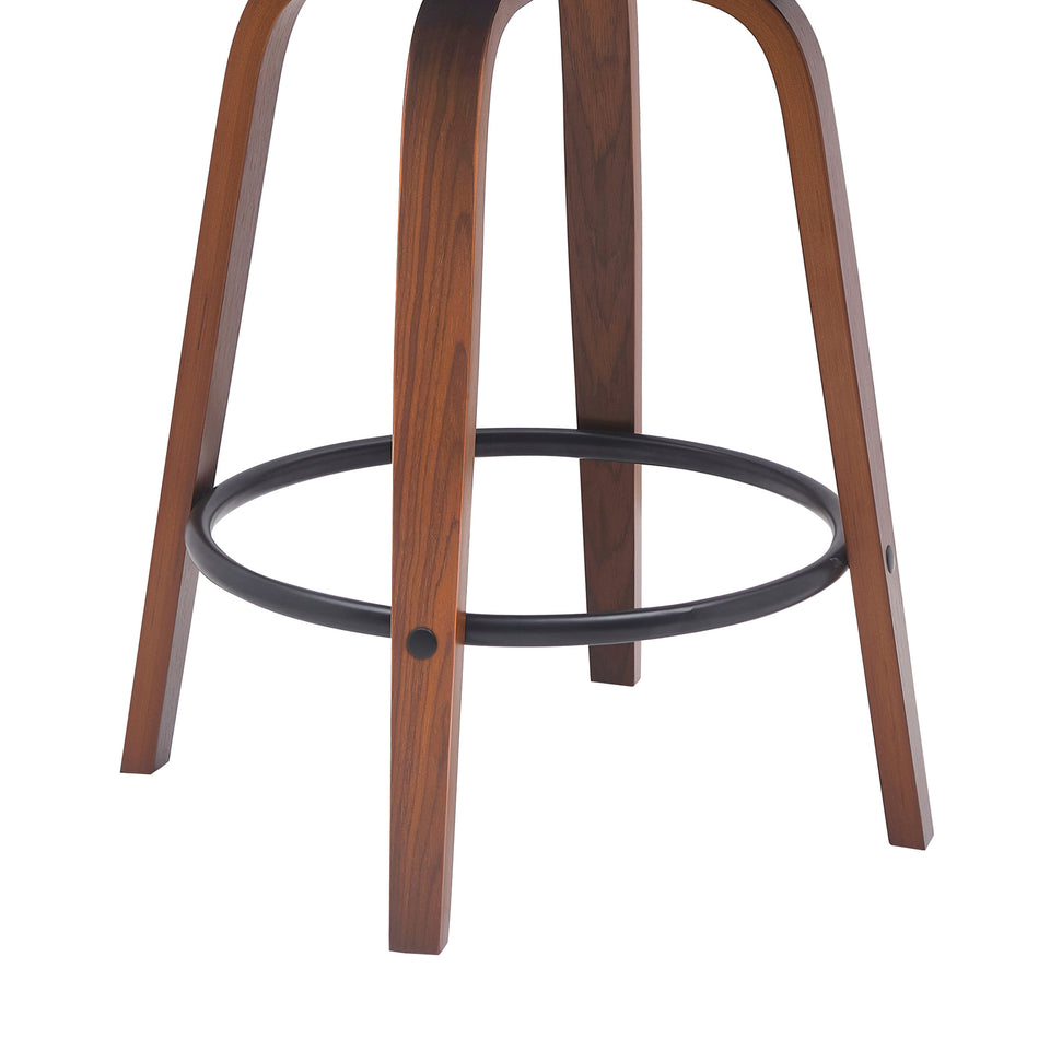 Diana Swivel Walnut Wood Counter Stool