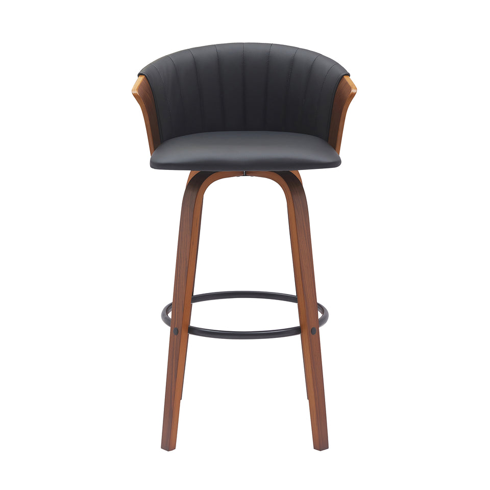 Diana Swivel Walnut Wood Bar Stool